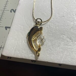 Gold Dolphin Pendant Necklace